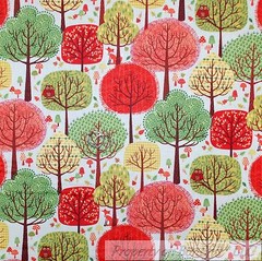 BonEful Fabric FQ Cotton Quilt Green Apple Tree Red Camping Tent White Flower US