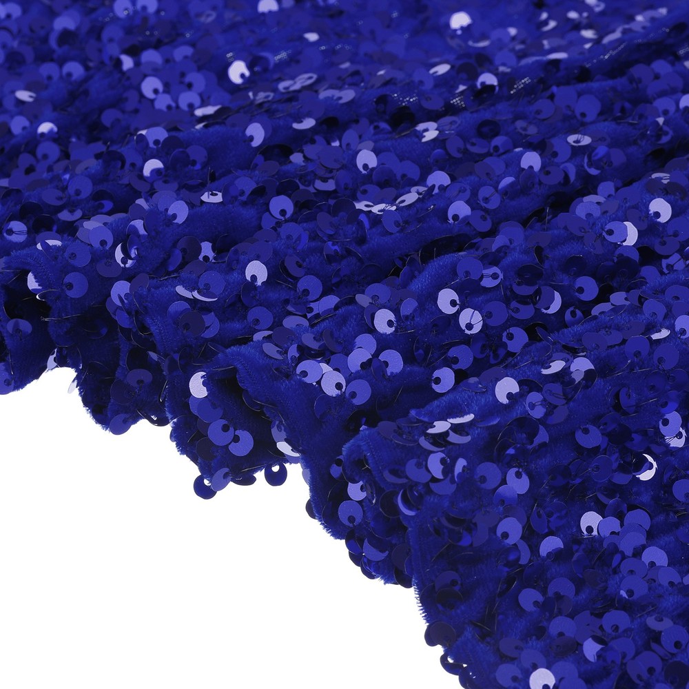 Sequin Fabric Bright Blue, 5 Yards Length 3.9 Ft Wide Velvet Fabric