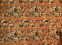 Waverly Decor Fabric Bonded “Somerset Hall” 48×71 Golds Browns Floral Bird