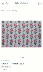 peter dunham fabric Shani block print 1 1/4 yards plus bonus piece