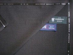 DORMEUIL 85% WOOL + 15% MOHAIR “LOW WEFT STRETCH” SUITING FABRIC IN Brown =3.4 m