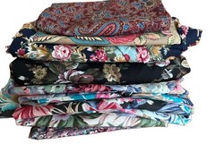 Vintage Fabric Lot Cotton Floral Dark Moody Victorian Cottagecore Calico 4.5 Lb+