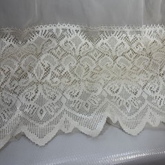 Vintage Ivory Lace Sheer Curtain Panels 54×85 Pair AS IS Flaws Snags 2 PC Crafts