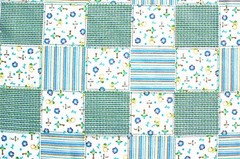 BTY*FACE MASKS*BLUES PURPLES GREENS TOY PATCH FLANNEL FABRIC 100% COTTON, 42X36″