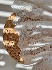 Eyelet Lace Fabric Off-White Color Cotton Embroidered Material 53’’ Wide Curtain