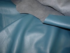 55 SQ Ft FULL HIDE TOP GRAIN LEATHER COWHIDE TEAL UPHOLSTERY FABRIC FOR LESS