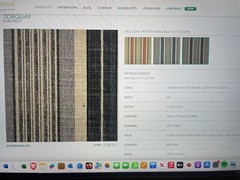 Casual black, grey, cream cotton/linen striped fabric
