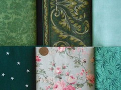 30 GREEN Floral Tonal Blenders Fat /Long Quarter Lot Quilt Cotton Fabric