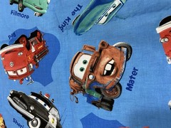 Disney Pixar CARS Movie Cotton Fabric Springs Global Blue Two Pieces 86” Total