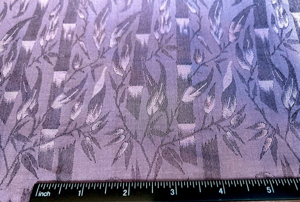 Eggplant Purple Dupioni Jacquard 100% Silk, 44″ Wide, By The Yard (JD-319)