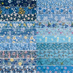 Jelly Roll Fabric – 20 Assorted Floral Prints, 100% Cotton Quilting Fabric, 40
