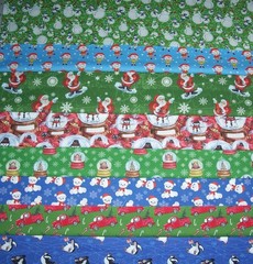 8 Christmas Fat Quarters Bundle Fabric Holiday Winter Novelty