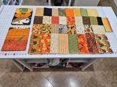 33 Sandy Gervais Moda Pumpkins Gone Wild Fat Quarters + 2 Panels OOP