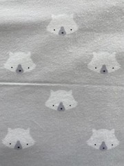 JOANN FABRIC~Flannel~LIL POP~Pig Bear Face~PALE GRAY WHITE~4 yds~ANIMAL~
