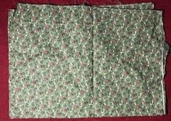 Vintage 1950s 60s cotton green floral design 1yd+