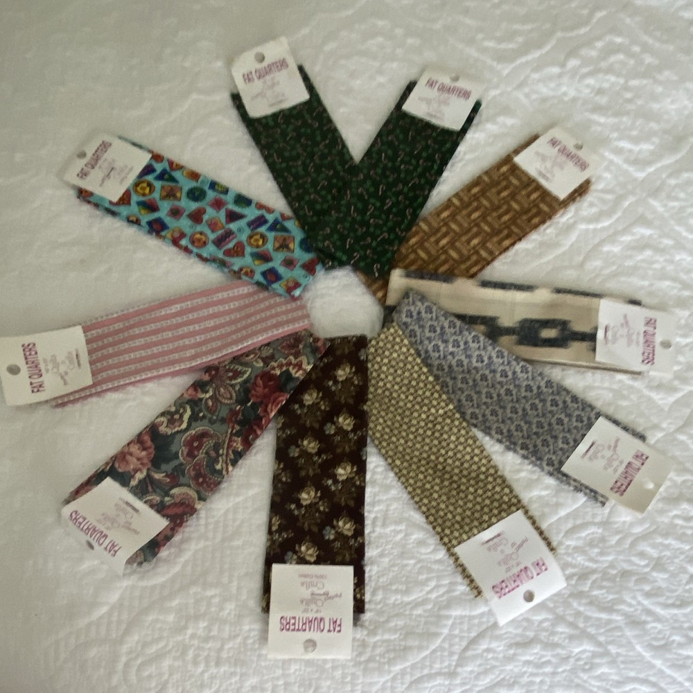 Lot of 8 Fat Quarters Cotton Multicolor Fabric for Quilts/Crafts: STORAGE ODOR!