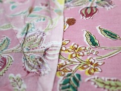2.5 Yard Indian Pink Multi Floral Printed Cotton Fabric Dressmaking Fabric US