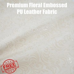 AOOTOOLINK Cream White Faux Leather 1 Yard 54″x36″