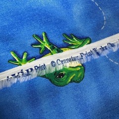 Vintage Cotton Fabric VIP CRANSTON PRINT WORKS Blue FROG and DRAGONFLY 46 x 37