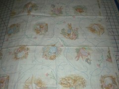 Vintage 1992 BEATRIX POTTER Peter Rabbit Fabric Frederick Warne 33″ L x 44″ W