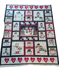 25 Vintage Snowman Fabric Panels Dianna Marcum Marcus Bros 34″ X 42″