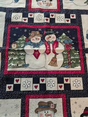 25 Vintage Snowman Fabric Panels Dianna Marcum Marcus Bros 34″ X 42″