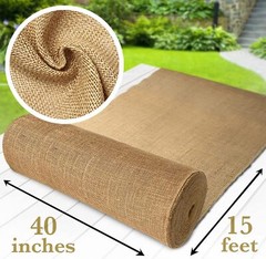 40 Inch X 15 Feet Durable Beige Burlap Fabric Roll For Diy Gardening And Events