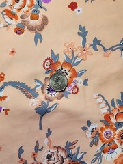 Vintage Viney Floral Bouquets Double Knit Polyester Fabric 60″w X 3.5yds Sewing
