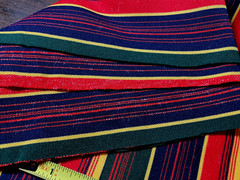 Bright and Pretty Vintage Colorful Striped Woven Sewing Fabric 2 Yds x 60″