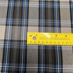 Gray Plaid Check Poplin P/C Uniform 5.5oz Fabric 61″ W Lot of 3 Yards for $15