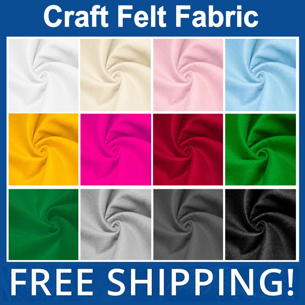 Solid Color Acrylic Craft Felt Fabric – 72″ Wide – Sold by the Yard & Bolt