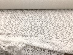 Embroidered Stretch Lace Apparel Fabric Sheer Floral Porcelain White FF410