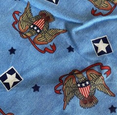 Signature Classics Oakhurst Textiles Eagles Shield & Stars Blue Fabric 19 x 43”