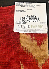 GREY WATKINS Bozeman in Paprika 12 3/8 x 14″ Chenille Chevron Fabric Sample