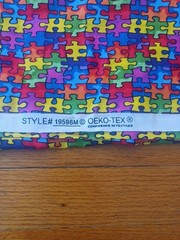 Autism Awareness Jigsaw Puzzle fabric by OEKO-TEX Style #19596M -63″x45″w NEW