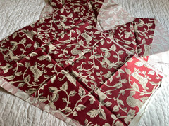 Kauffman Rustic Animal Print & Deep Cherry Moire Pieces Remnants Cotton & Blend