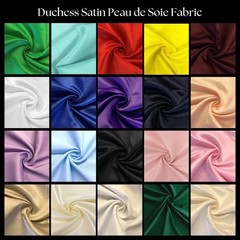 Duchess Satin Fabric by Yard – 60″ Wide Semi-Dull Heavy Peau de Soie