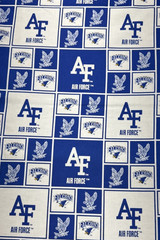Air Force Falcons Blue White Collage Cotton Fabric by Sykel BTHalfY #32