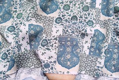 Blue Plaid Patchwork Fabric 55” Wide By Yard Soft Rayon Viscose Material Sewing