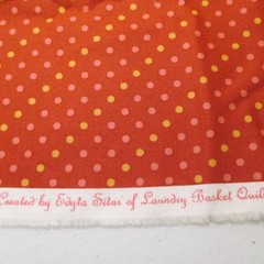 Cotton Fabric Polka Dots On Red Laundry Basket Andover 13″ x 44″