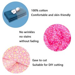 100% Cotton Fabric 8 PCS PreCut Floral Squares 20×20 Inch Patchwork Pink DIY