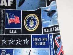 Military Fleece ” U.S. Air Force” Block 60″ Polyester Fleece Fabric 54″ X60″