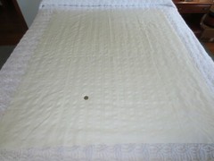 2935. Off-White PUCKERED STRIPE Craft COTTON or BLEND FABRIC–44″ x 1 3/8 yds.