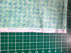 Asian theme small Chinese symbols mint green blue cotton quilting fabric .94yd