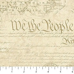 Cotton America 250 Stonehenge Historical USA Map Fabric Print by Yard D303.93