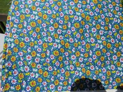 2 Yds X 44″ Cranston Print Works VIP Print Blue With Yellow & White Daisy’s