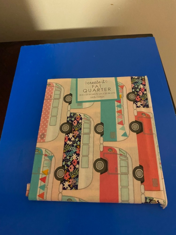 BRAND NEW CREATE IT 100% COTTON CAMPERS PRECUT SEWING AND CRAFT FABRIC 18″ X21″