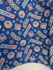 NASCAR RACING 2 PCS. BLUE CHECKERED FLAG LOGO Cotton Fabric 21″X44″ 16″X44″