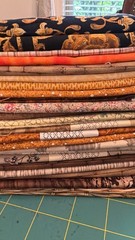 23 Fat Quarter Bundle fabric cotton quilt quilting brown gold beige yellow