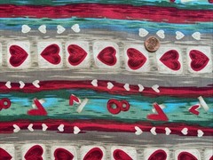 2 and 1/2 Yds Fabric English Collection David Textiles Cotton Hearts
